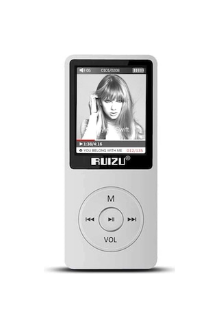 Ruizu X02 Ultra Ince Mp3 Çalar 8gb Fm Radyo Beyaz-128959