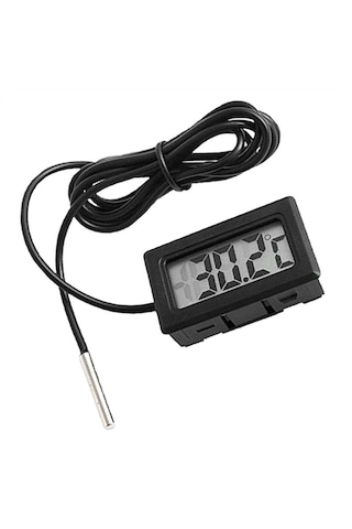 Dijital Termometre - Hassas Sıcaklık Ölçer, Lcd Ekran, Kablolu