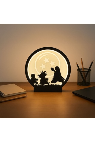 Fibrika Store Anime Siluet Tasarımlı Led Masa Lambası Siyah