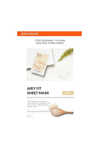 Missha Pirinç Özlü Aydınlatıcı ve Nemlendirici Yaprak Maske Seti 5 x 17 G