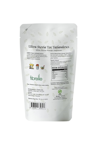 Fibrelle Ultra Stevialı Tatlandırıcı  100 g 1 Paket