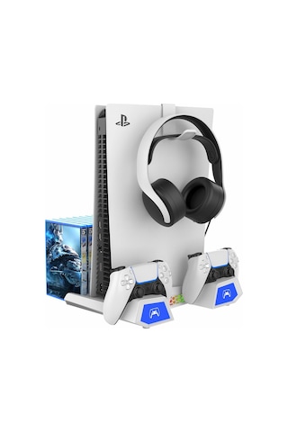 Cbtx Ps5 Slim / Ps5 Oyun Disk Kulaklık Depolama Şarj Dock