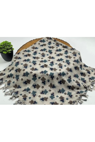 Beyce Cotton Sökme Boncuklu Desenli Tülbent 06440 Krem
