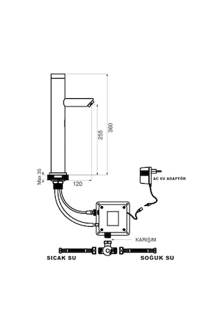 Newarc Tekno Çanak Tipi Fotoselli Lavabo Bataryası - 515001