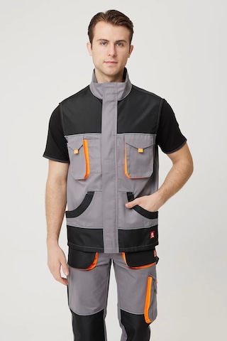 Dayanıklı İş Yeleği Çok Cepli Alaska Outdoor Yelek Nefes Alabilir Fonksiyonel Tasarım Gri-siyah-turuncu