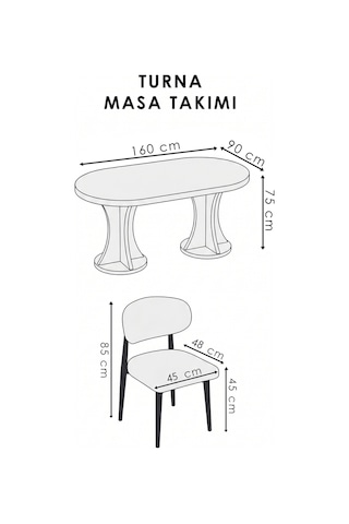 Turna Mutfak Masası Mdf Lam 90/160 Beyaz Düz Beyaz Beyaz Düz Beyaz