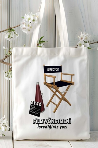 Art Hediye Film Yönetmeni Baskılı Bez Omuz Çantası Kişiye Özel Model 6 Çok Renkli