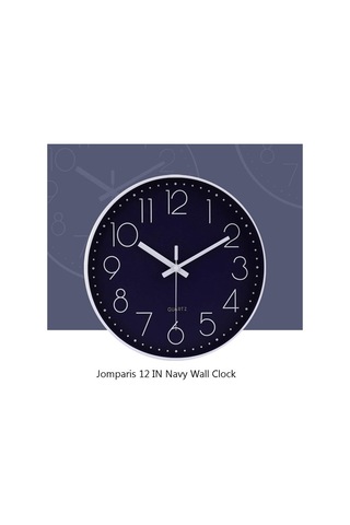 Primepickings 12 Inç Sessiz Geçmeyen Pille Çalışan Kaliteli Kuvars Yuvarlak Duvar Saati Lacivert Renk Modern A