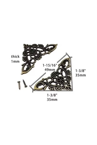 12 Adet Metal Dekoratif Köşe Kovanı Kitaplar İçin Kenar