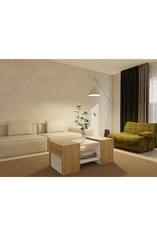 Lupo Orta Sehpa Lefkasmeşe-beyaz Meşe