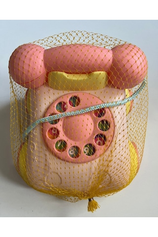 Sevimli Çevirmeli Telefon 15x15 Cm Pembe Renk