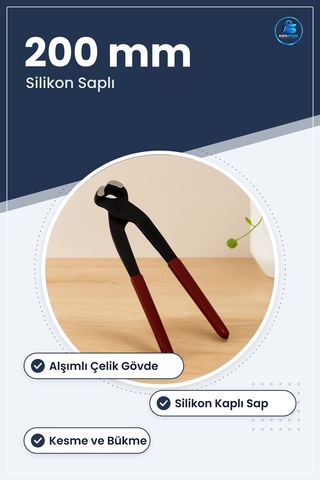 Kerpeten 200 Mm Siyah Silikon Saplı Alaşımlı Çelik Kesici Tel Ker