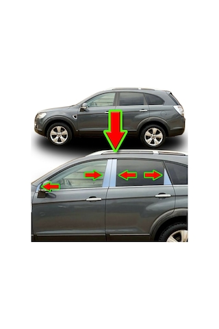 Chevrolet Captiva Orta Direk Krom Paslanmaz Çelik Krom 8 Parça
