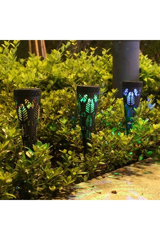 Gajeena 4 Adet Konik Güneş Enerjili Bahçe Aydınlatması - Soğuk Işık, Otomatik Açma, Hava Dayanıklı, Bahçe/çimen/yol Dekorasyonu