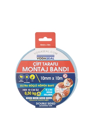 Vodaseal Çift Taraflı Montaj Bandı, 10mmx10mt