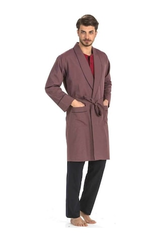 Pierre Cardin 5li Penye Robdöşambr Damat Pijama Set 5560 Bordo