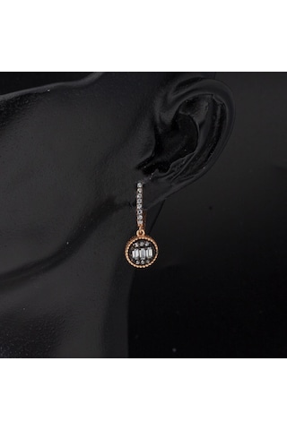 Baget Taşlı Rose Altın Küpe TMS720KP-68