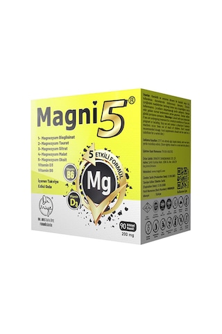 Magni5 Magnezyum Vitamin D3 B6 İçeren Takviye Edici Gıda 90 Kapsül