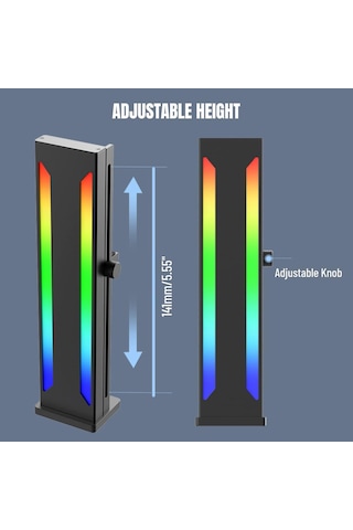 Rgb Gpu Destek Braketi, Manyetik Tabanlı Grafik Kartı Gpu Destek Desteği, Kaydırılabilir 5v 3 Pin Gpu Standı Renkl