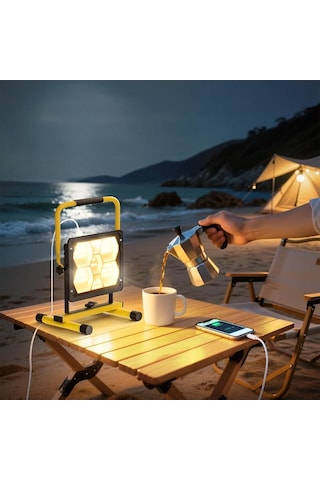 River World Powerbank Projektör 400 Ledli Solar Güneş Enerjili Çok Renkli