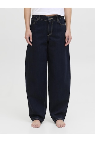 Jack & Jones Kadin Barrel Fit %100 Pamuk Jean - Fuji - 12287824 Dark Blue Denim