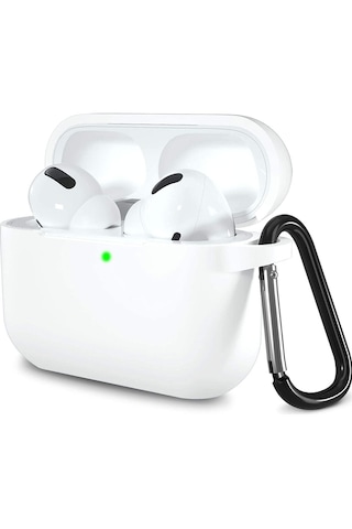 Airpods Pro 3 2025 Uyumlu Mat Silikon Kılıf 1 Kalite +kanca Beyaz