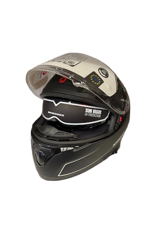 Shiro Katana Sv Joker Kapalı Kask Mat Siyah