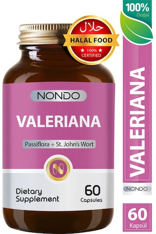 Nondo Valeriana 60 Kapsül ( Pasiflora Kedi Otu Sarı Kantaron )