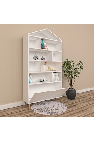 Ege Çatılı Kitaplık Mdf Antrasit