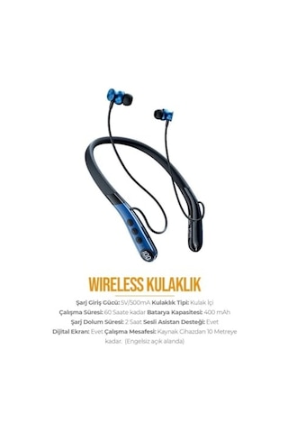 Az-bn05 Boyun Askılı Bluetooth Kulaklık 400mah, 60 Saat Bekleme Genel