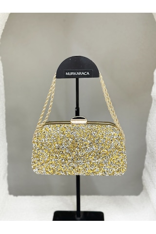 Nurkaraca 25y2407 Zincir Saplı Taşlı Kasalı Abiye Çanta Kadın 19x12cm