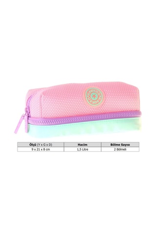 Lilac İki Bölmeli Kız Çocuk Lila - Pembe Okul Kalemliği Kalem Kutusu - K1850 Diğer