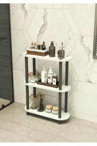 Soft 3 Katlı Banyo Düzenleyici Çok Raflı Banyo Organizeri Çok Amaçlı Banyo Düzenleyici - Beyaz Beyaz