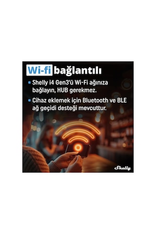 Shelly İ4 Gen3 Akıllı 4 Kanallı Sahne Kontrol Rölesi