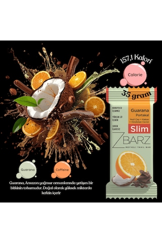 Zbarz Slim Guarana Portakallı Fonksiyonel Meyveli Bar 12 x 35 G