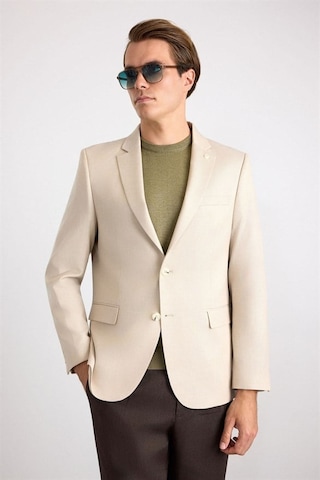 Süvari Bej Slim Mono Yaka Torba Cep 6 Drop Klasik Ceket Ct2021600427-bj3