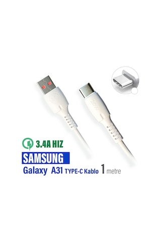 Samsung A31 Şarj Kablosu Type-c Hızlı Şarj Uyumlu 3.4a