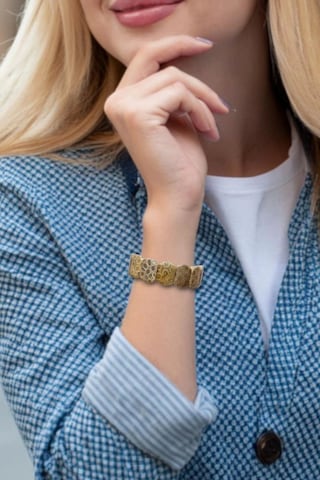 Pozitif Doğal Taş Fosil Mercan Bileklik Doğal Desenli 107-3 Çok Renkli