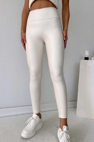 Gülsüm Aydın Kadın Yüksek Bel Içi Şardonlu Fırsat Ürün Toparlayıcı Tayt Beyaz