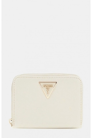 Guess Kadın Gri Laurel Saffiano Mini Cüzdan Ekru