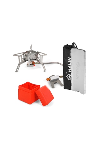 Jeemson Hk360 3500w Fırınsız Kamp Ocağı, Aluminyum-çelik Konstruksiyeli, Rüzgar Engeli Ve Taşıma Çantası İle Tam Set Gümüş