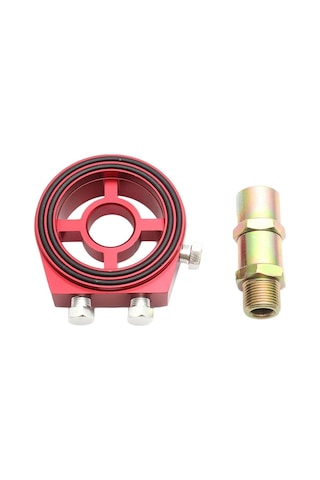 Dinosaurs Store Araç Yağı Filtre Soğutucu Gösterge Adaptörü - Kırmızı