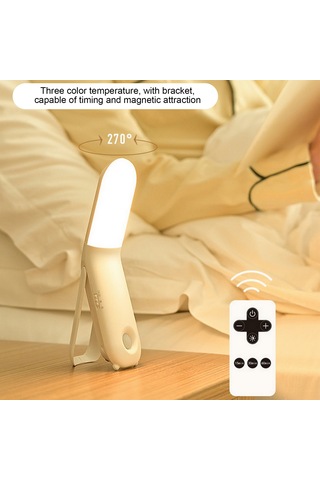 Springsun Led Işık: 270 Döner, 3 Renk Tonu, 10 Parlaklık Seviyesi, 15-30-60 Dakika Zamanlayıcı, Uzaktan Kumanda, Manyetik/iğne/stant Montaj, 1800mah Pil - Ev, Mutfak, Dolap İçin Beyaz