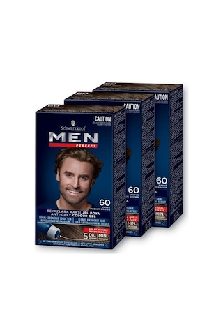 Schwarzkopf Men Perfect Saç Boyası 60 Kahve 3'lü