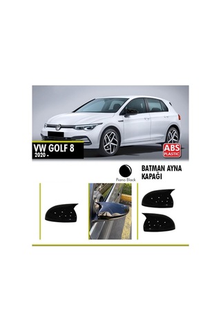 Ebal Otomotiv Volkswagen Golf 8 Yarasa Batman Ayna Kapağı 2020 üzeri Parlak Siyah