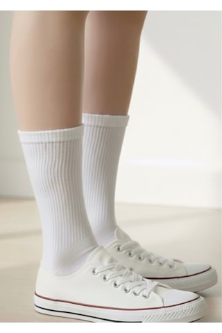Renkli Unisex 6 Çift Hediyelik Soket Özel Günler Kutusu / Premium Renkli Çorap Seti Beyaz