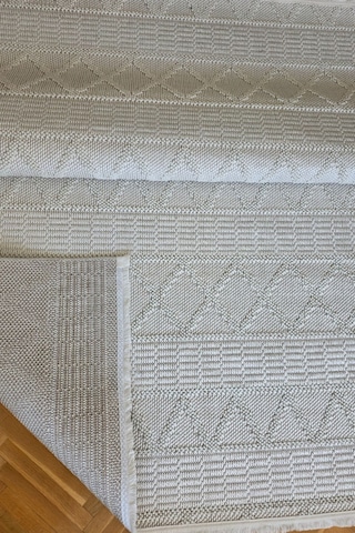 Leiva Home Monaco 0219a Krem Bohem Sisal Bukle Yumuşak Özel Kesim Salon Koridor Mutfak Yolluk Saçaklı Halı 0210a-krem