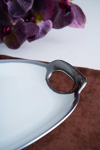 Acar Arven Oval Silver Sunum Tepsisi - 45 Cm Beyaz