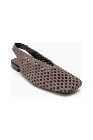 Luvishoes Delızıa Vizon Süet Hakiki Deri Önü Kapalı Lazer Kesim Kadın Sandalet