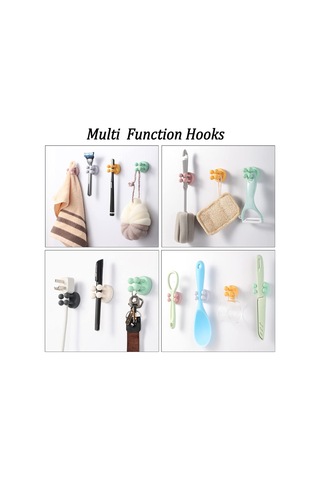 Monyee Silikon Yapışkan Çok Amaçlı Kanca, Siyah/beyaz, 1.38 İnç, 6 Adet, Pürüzsüz Yüzeyler İçin Siyah